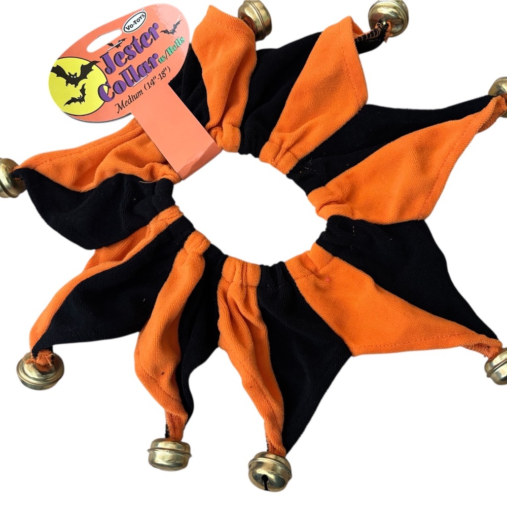 Vo-Toys Halloween Jester bell collar medium 14-18 inch costume neck head wear